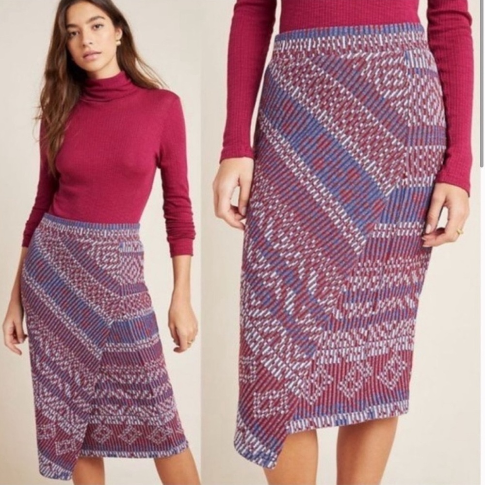 Anthropologie Maeve Carolina Knit Pencil Skirt Small